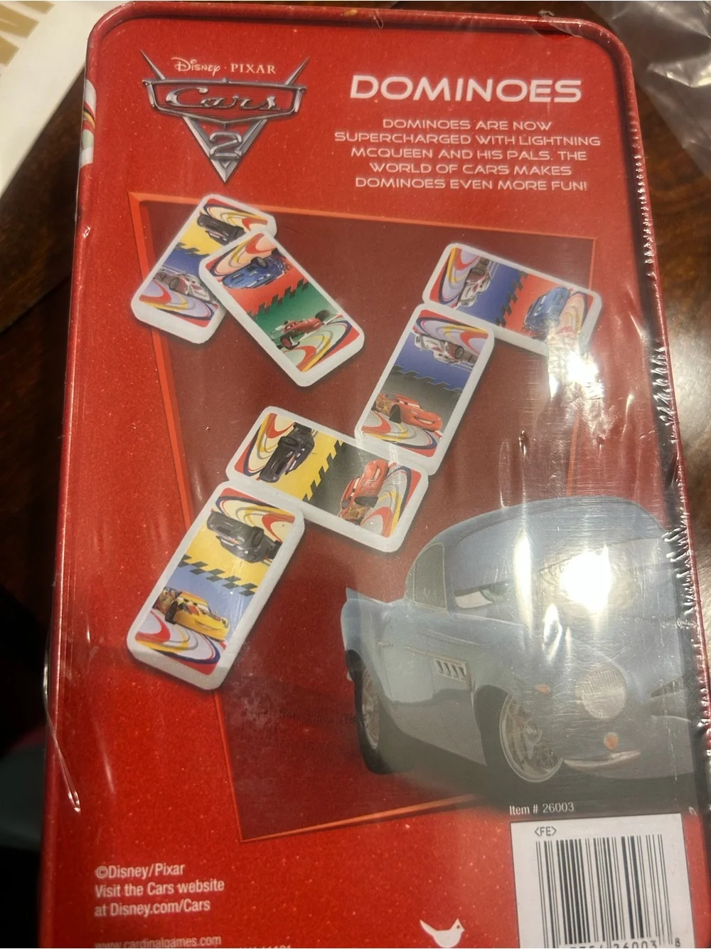 Disney Cars Lightning McQueen Red Dominoes Tin Set